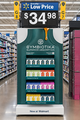 Cymbiotika's Walmart endcap Cymbiotika's Walmart endcap