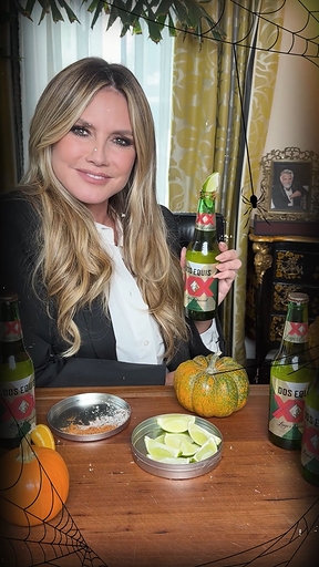 Dos Equis gets into the Halloween spirit as the official beer of Heidi Klum’s annual Halloween party.