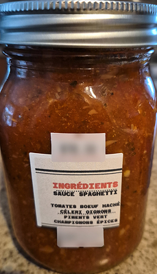 Mise en garde à la population - Innocuité non assurée de sauce à spaghetti préparée et vendue par l'entreprise Produits Marjolyze