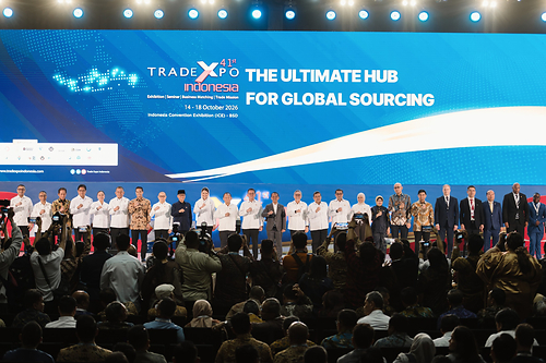 Government officials and industry representatives attend the opening ceremony of the 41st Trade Expo Indonesia (TEI) 2026 in Jakarta, Indonesia, on 14 October 2026. Government officials and industry representatives attend the opening ceremony of the 41st Trade Expo Indonesia (TEI) 2026 in Jakarta, Indonesia, on 14 October 2026.