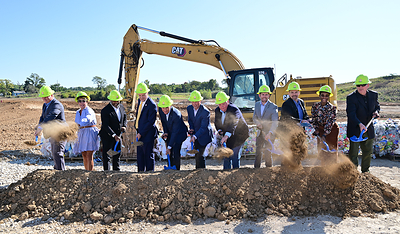 Republic Services leaders, state and local officials, and other dignitaries participate in a ceremonial groundbreaking for the Republic Services St. Louis Recycling Center in Bridgeton, Mo. The 105,000 square foot state-of-the-art facility, expected to open in 2028, will process up to 45 tons of recyclables per hour. 

Photo by Tim Vizer for Republic Services
