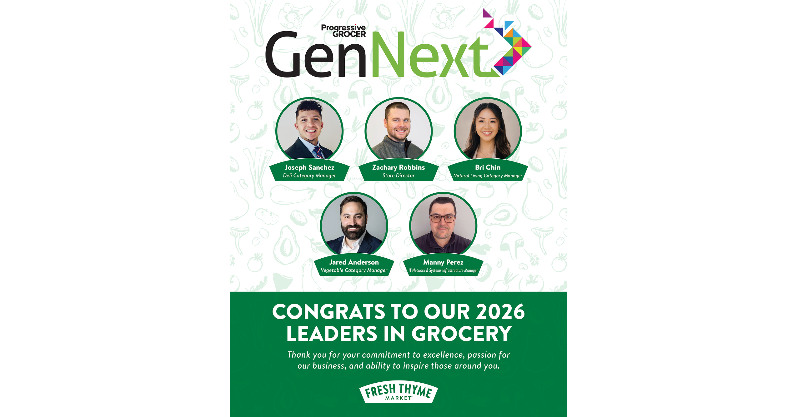 Five Fresh Thyme Market Team Members Earn 2026 Progressive Grocer GenNext Honors