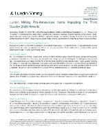 Lundin Mining Pre-Announces Items Impacting the Third Quarter 2026 Results