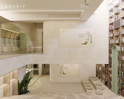Rendering of the interior of AXIS-Y’s second headquarters.