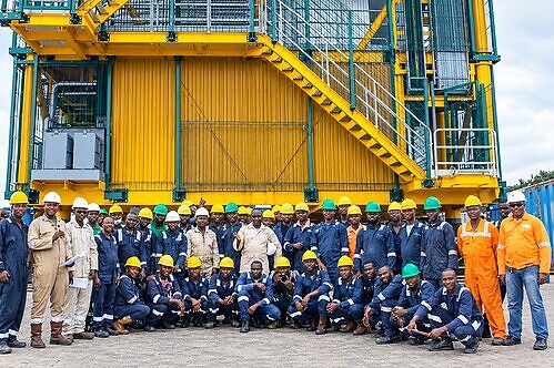 Industrial Crew Portrait at a Rig Module This image opens in the lightbox