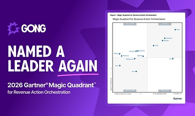 Gong Named a Leader in 2026 Gartner® Magic Quadrant™ for Revenue Action Orchestration for second consecutive year