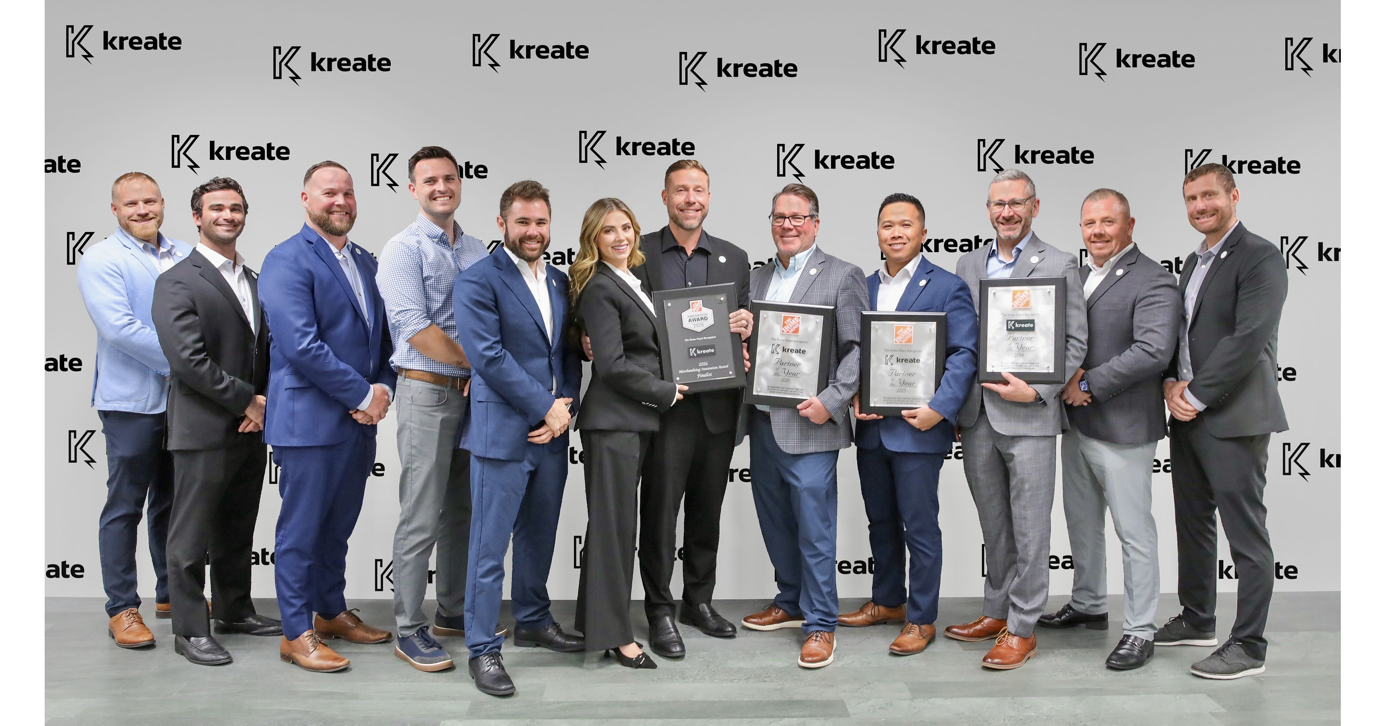 Kreate Named The Home Depot Partner of the Year for Third Consecutive Year