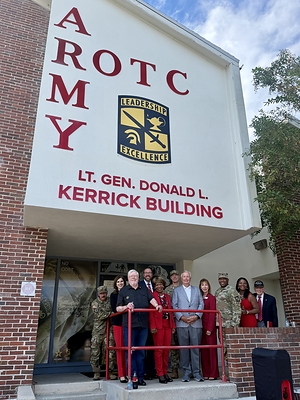 FLORIDA SOUTHERN COLLEGE HONORS DISTINGUISHED ALUMNUS LT. GEN. DONALD L. KERRICK WITH ROTC BUILDING DEDICATION AND STATEWIDE RAIDER COMPETITION