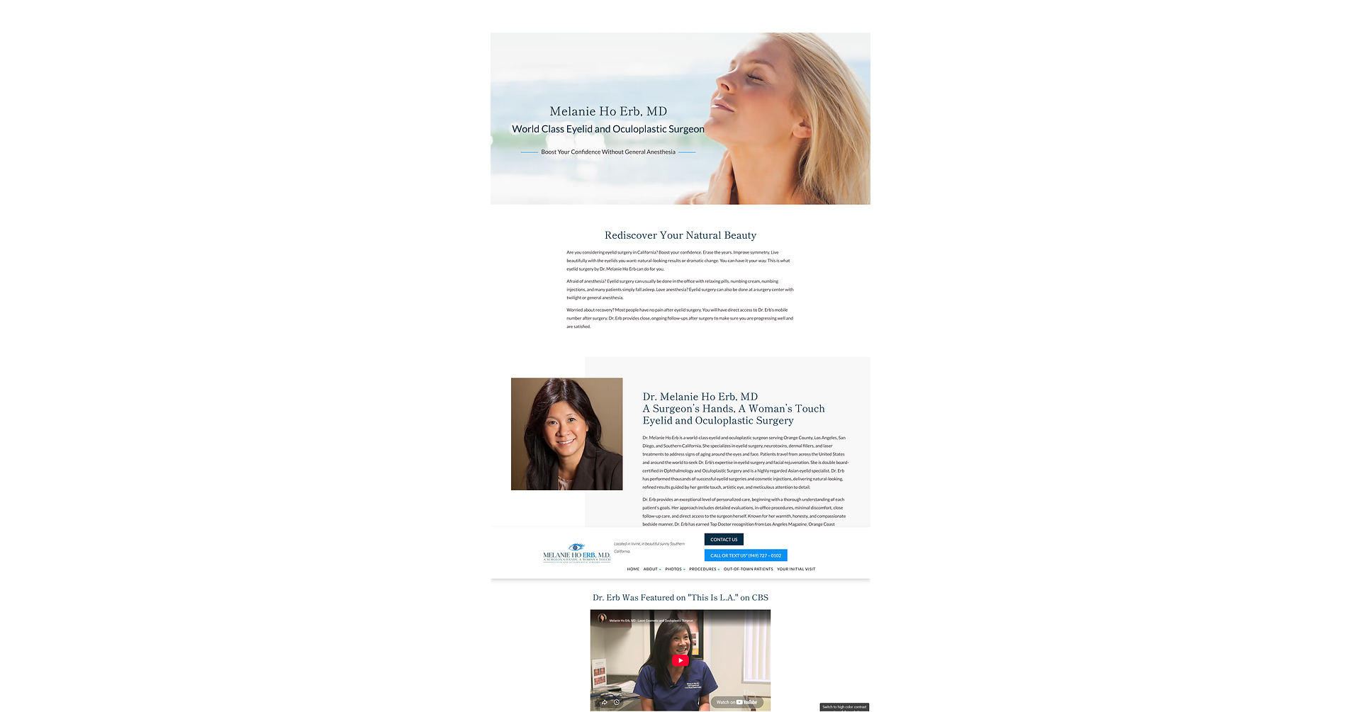 Irvine Oculoplastic Surgeon Dr. Melanie Ho Erb Launches New Website Dedicated to Eyelid Surgery and Patient Education