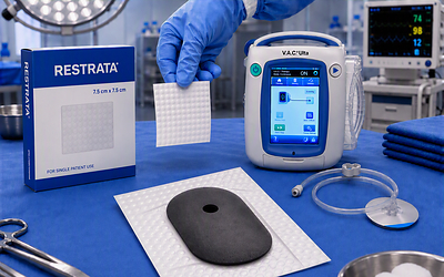 Restrata™ Matrix and Solventum™ V.A.C.® Therapy brings two advanced technologies together into one path to support active wound healing.