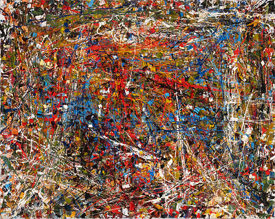 Jean Paul Riopelle, Sans titre, 1951-1952. Huile sur toile, 130,3 x 162,2 cm. MNBAQ, don de Pierre Lassonde (2024.71) © Succession Jean Paul Riopelle / CARCC, Ottawa, 2026 // Photo : MNBAQ, Idra Labrie // Photo : MNBAQ, Louis Hébert