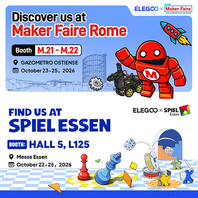 ELEGOO étend sa présence auprès des communautés créatives à Maker Faire Rome et SPIEL Essen 2026