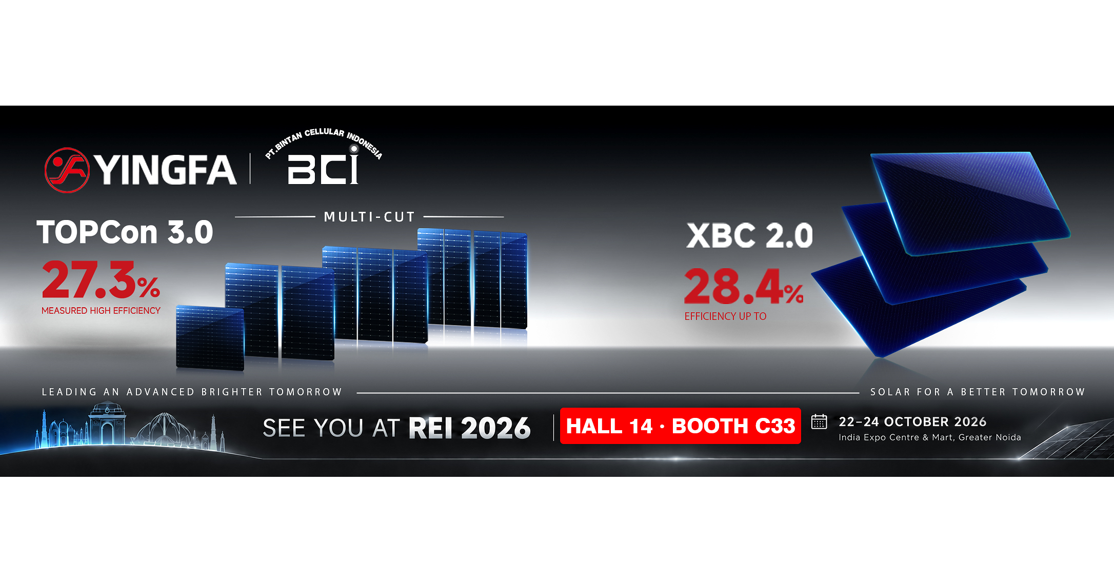 YINGFA Showcases TOPCon 3.0 Multi-Cut and XBC 2.0 Solar Cells at REI 2026