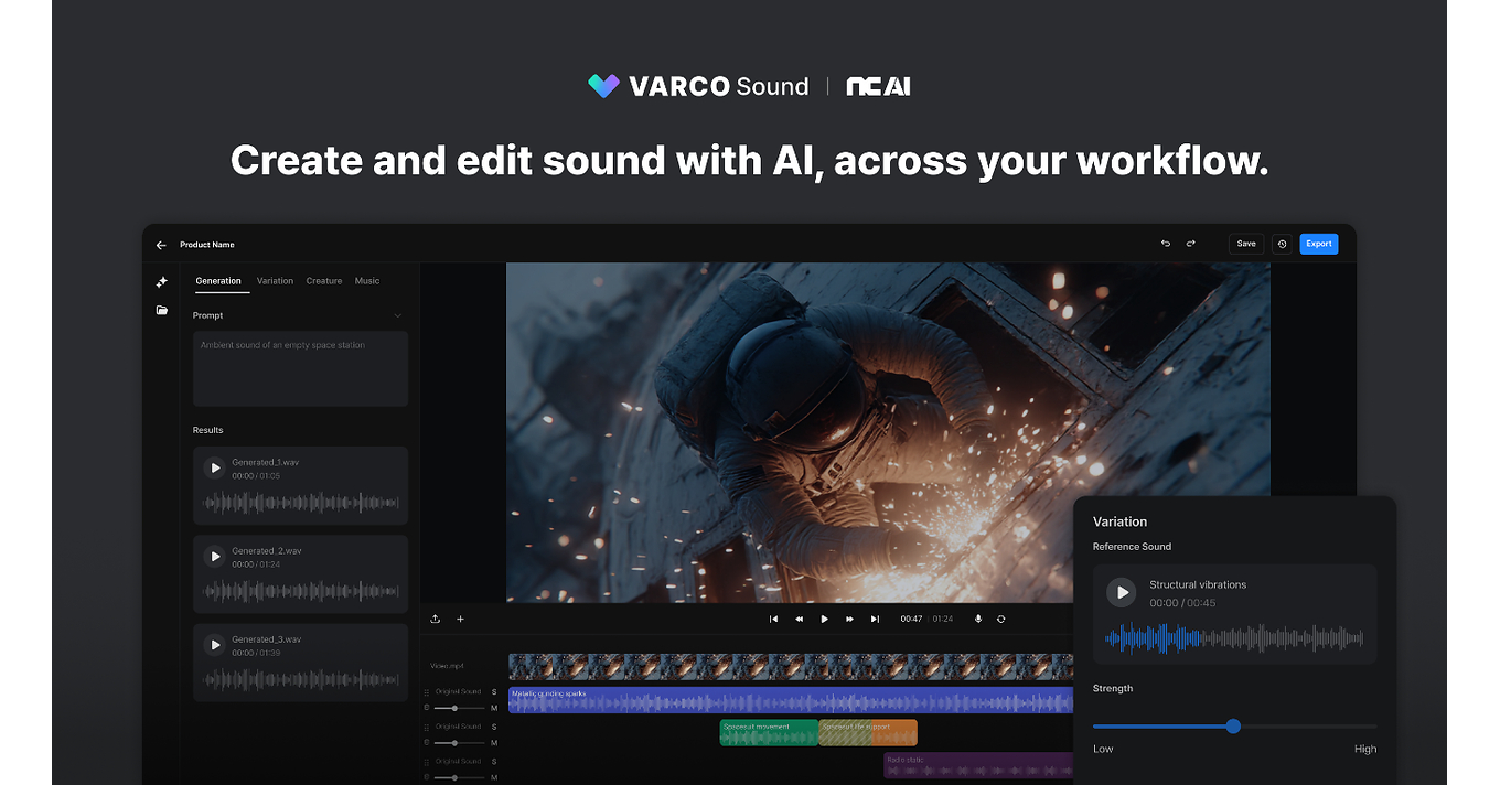 NC AI Officially Releases VARCO Sound, the Generative AI Sound Production Service