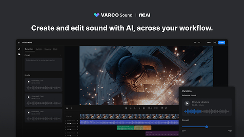 The multimodal AI company NC AI announced the official release of its generative AI platform, VARCO Sound, on the 20th. Users can conveniently modify audio tracks generated based on texts, images, and videos.  The photo was taken at the official launch of VARCO Sound.