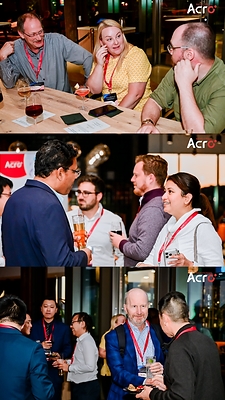 Attendees network and engage in discussions during the ACRO Innovation Day x AI event held at The Hangar in South San Francisco on October 13, 2026. Attendees network and engage in discussions during the ACRO Innovation Day x AI event held at The Hangar in South San Francisco on October 13, 2026.