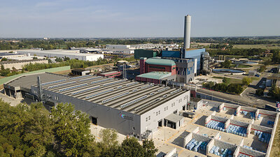 Externals of R3GID (Recover Recycle Regenerate Plastic), Aliplast’s rigid plastics recycling plant in Modena. R3GID is among the most innovative plants in its sector in Europe and can process up to 30,000 tonnes of high-quality recycled polymers annually, with properties comparable to virgin materials derived from fossil feedstocks and a certified purity level of over 99% This image opens in the lightbox