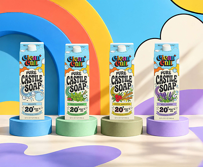 Clean Cult launches its new colorful 32 oz Pure Castile Soap collection in four varieties: Unscented, Fresh Peppermint, Juniper Sandalwood, and Wild Lavender. Clean Cult launches its new colorful 32 oz Pure Castile Soap collection in four varieties: Unscented, Fresh Peppermint, Juniper Sandalwood, and Wild Lavender.