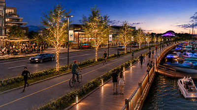 Artist's rendering of the Marina Riverfront as part of the Destination Wasaga Master Plan.