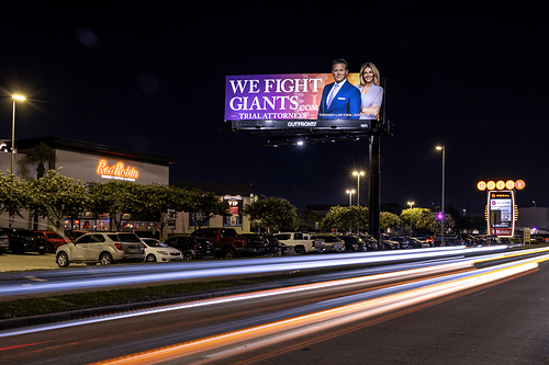 Thiessen Law Firm "We Fight Giants" billboard in Houston