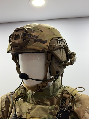 Gentex Ops-Core® helmet with the RAILINK® Power and Data ARC Rail System, as exhibited by Gentex at AUSA 2026. NanoAi is a licensed development collaborator within the Ops-Core® RAILINK® ecosystem; its sensing technology is not shown and is not yet integrated with the rail.
Gentex Ops-Core® helmet with the RAILINK® Power and Data ARC Rail System, as exhibited by Gentex at AUSA 2026. NanoAi is a licensed development collaborator within the Ops-Core® RAILINK® ecosystem; its sensing technology is not shown and is not yet integrated with the rail.