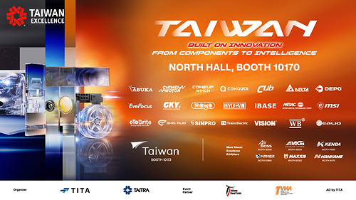 Beyond Components: Taiwan Excellence showcases 21 Taiwanese brands, including 15 Taiwan Excellence Award winners, bringing innovations in automotive electronics, smart mobility, and aftermarket solutions to SEMA 2026. Visit North Hall, Booth #10170 Beyond Components: Taiwan Excellence showcases 21 Taiwanese brands, including 15 Taiwan Excellence Award winners, bringing innovations in automotive electronics, smart mobility, and aftermarket solutions to SEMA 2026. Visit North Hall, Booth #10170