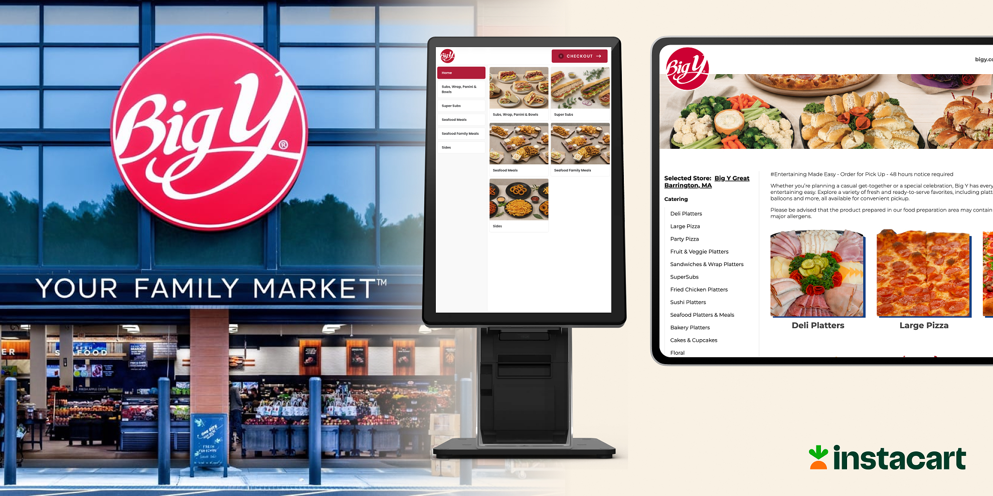 Big Y Foods and Instacart Launch In-Store Foodservice Kiosks and Online Catering Ordering