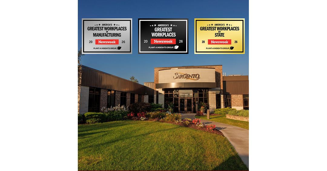 Sargento Celebrates National Manufacturing Month with Triple Newsweek Workplace Honors