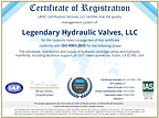 Legendary Hydraulic Valves, LLC achieves ISO 9001:2015 certification, reinforcing its commitment to quality, customer confidence, and continual improvement.