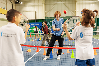 Andrey Rublev Meets Children from the Bulat Utemuratov Foundation's Asyl Miras Autism Center
