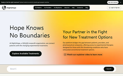 Right2Hope Launches Free Cancer Treatment Search Platform to Help Patients Explore Investigational Therapies
