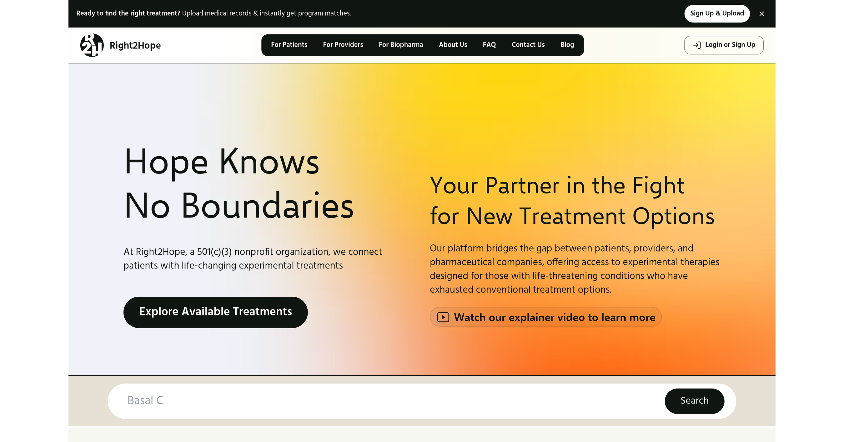 Right2Hope Launches Free Cancer Treatment Search Platform to Help Patients Explore Investigational Therapies