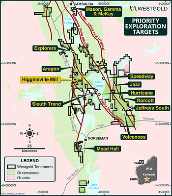 Figure 7: Greenfield Exploration Targets in the Southern Goldfields