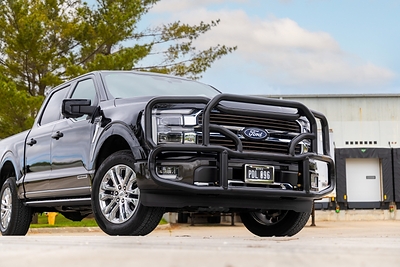 Ford F-Series Grille Guard by Ex-Guard. Extreme-duty grille guard for pickup trucks features 11-gauge high-tensile steel.