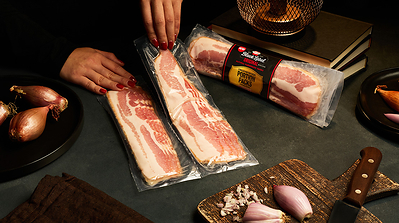 Featuring three individually perforated sections with four slices of bacon per section, HORMEL® BLACK LABEL® Portion Pack Bacon makes it easy to separate portions before opening, prepare the desired amount and keep the remaining bacon fresh until it is ready to be enjoyed.