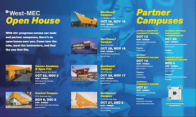 Open Houses begin this month! Join us to meet instructors, tour hands-on learning labs and explore the programs available at a campus near you.
