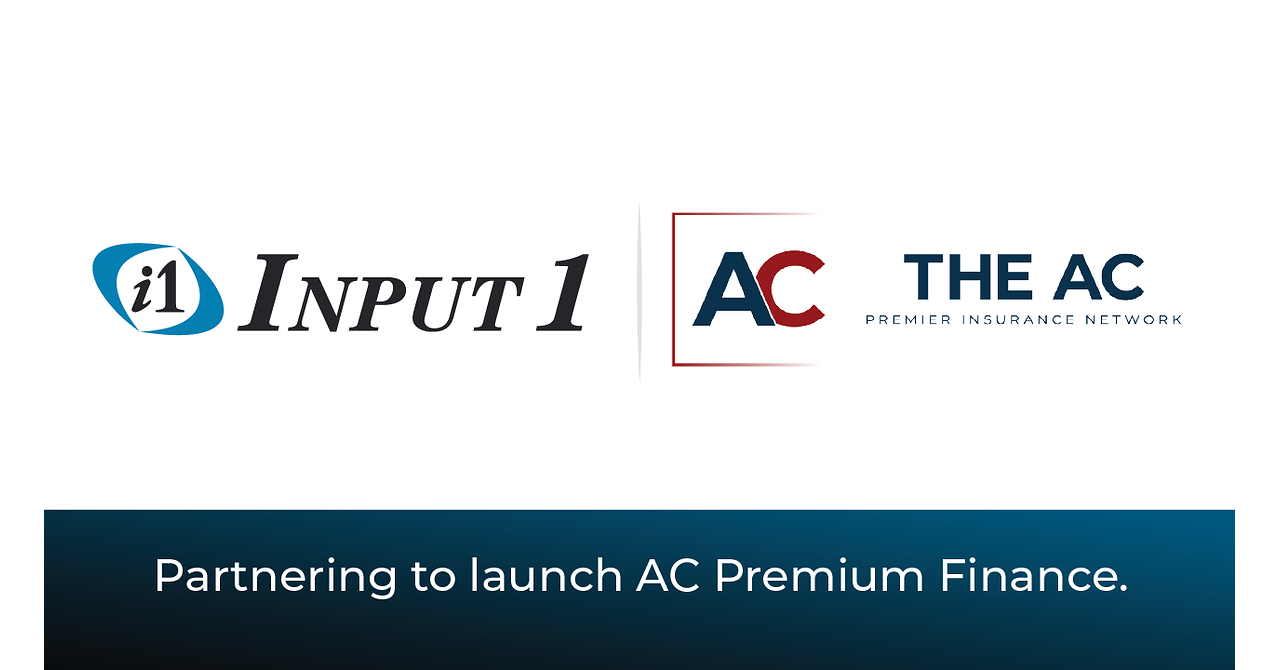 Input 1 Selected by The Agency Collective to Support its New AC Premium Finance Program