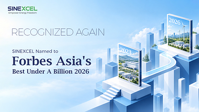 SINEXCEL zum zweiten Mal in die Liste „Best Under A Billion 2026" von Forbes Asia aufgenommen