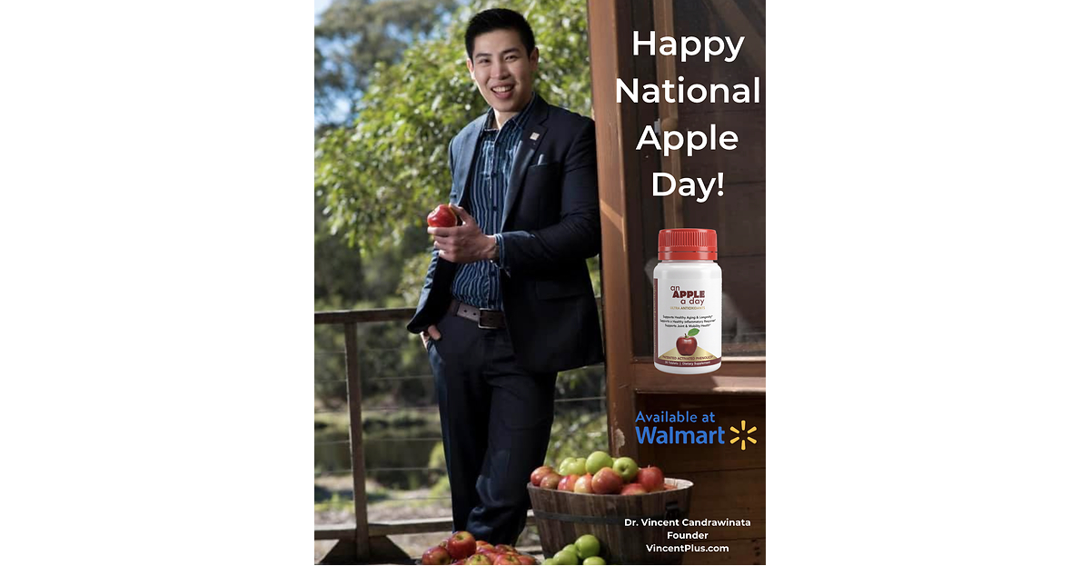 On National Apple Day, Vincent Renovatio™ Launches "An Apple A Day" at Walmart Aussie Apple Doc, Vincent Candrawinata, Reveals Secrets about the Apple