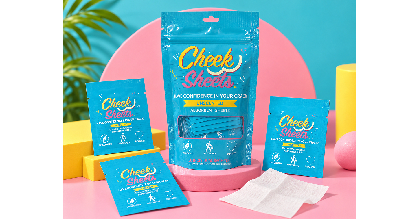 Cheek Sheets Launches After Fully Funded Kickstarter, Taking on One of Personal Care's Least-Talked-About Problems: Butt Sweat