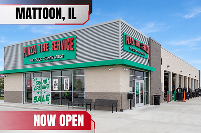 The new Plaza Tire Service, located at 1304 Fort Worth Way in Mattoon, Illinois, expands access to automotive maintenance and tire services for drivers throughout the Mattoon community and surrounding areas.