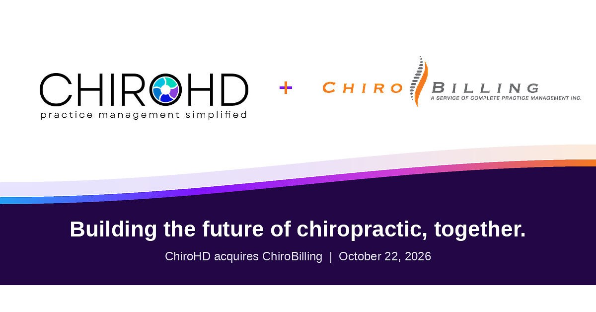 ChiroHD Acquires ChiroBilling to Build Native Billing Into Its Chiropractic EHR