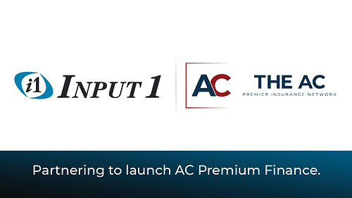 The Agency Collective selects Input 1 to support AC Premium Finance with premium finance technology, servicing and operational support.