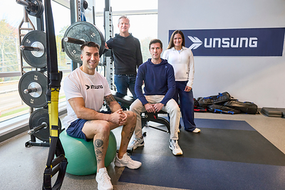 Pictured from left to right: Patrice Bergeron, Dennis Baldwin, Jody O'Neill and Brianna Henley.