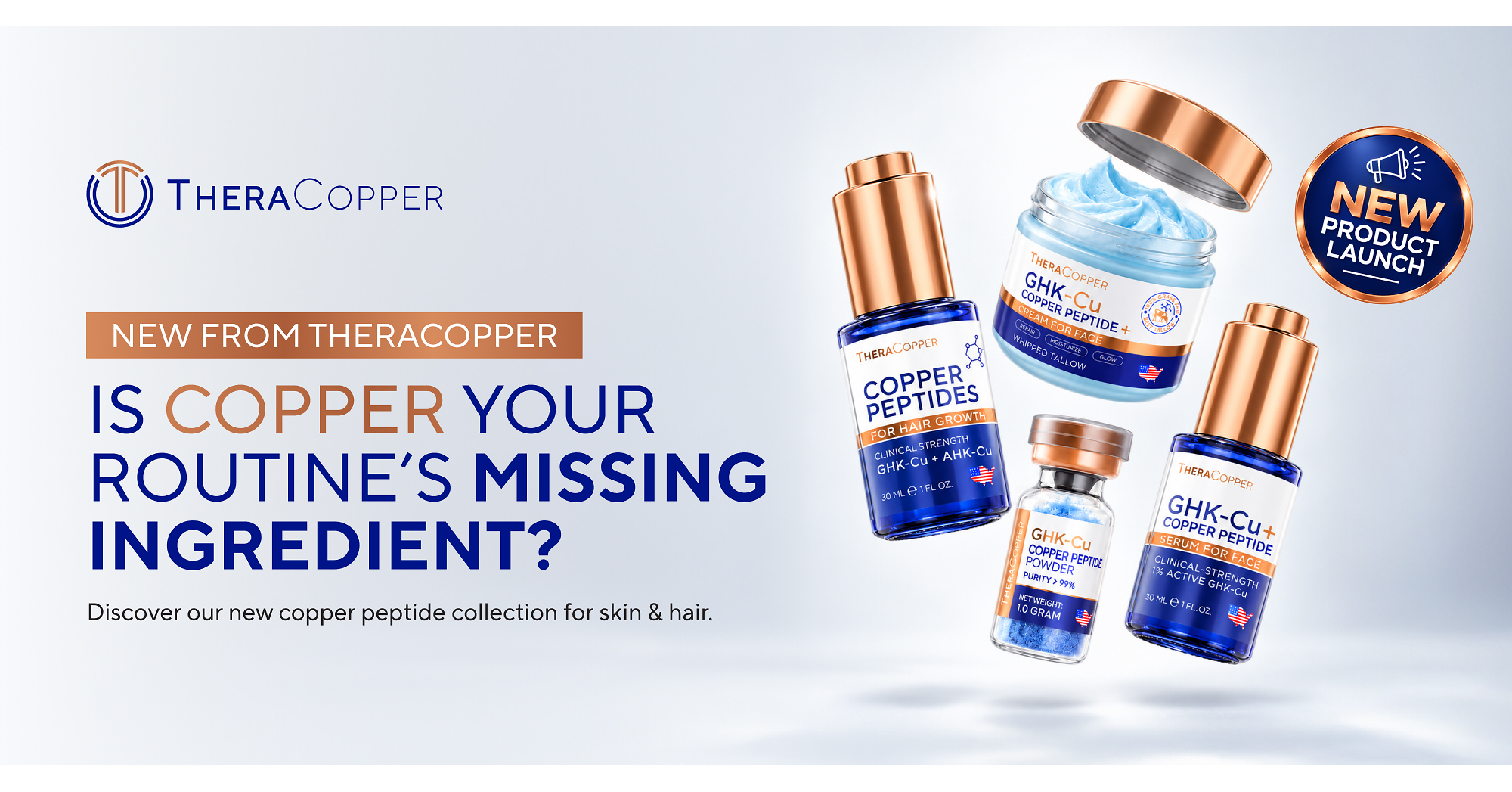 TheraCopper Launches Copper Peptide Collection for Skin and Hair Care