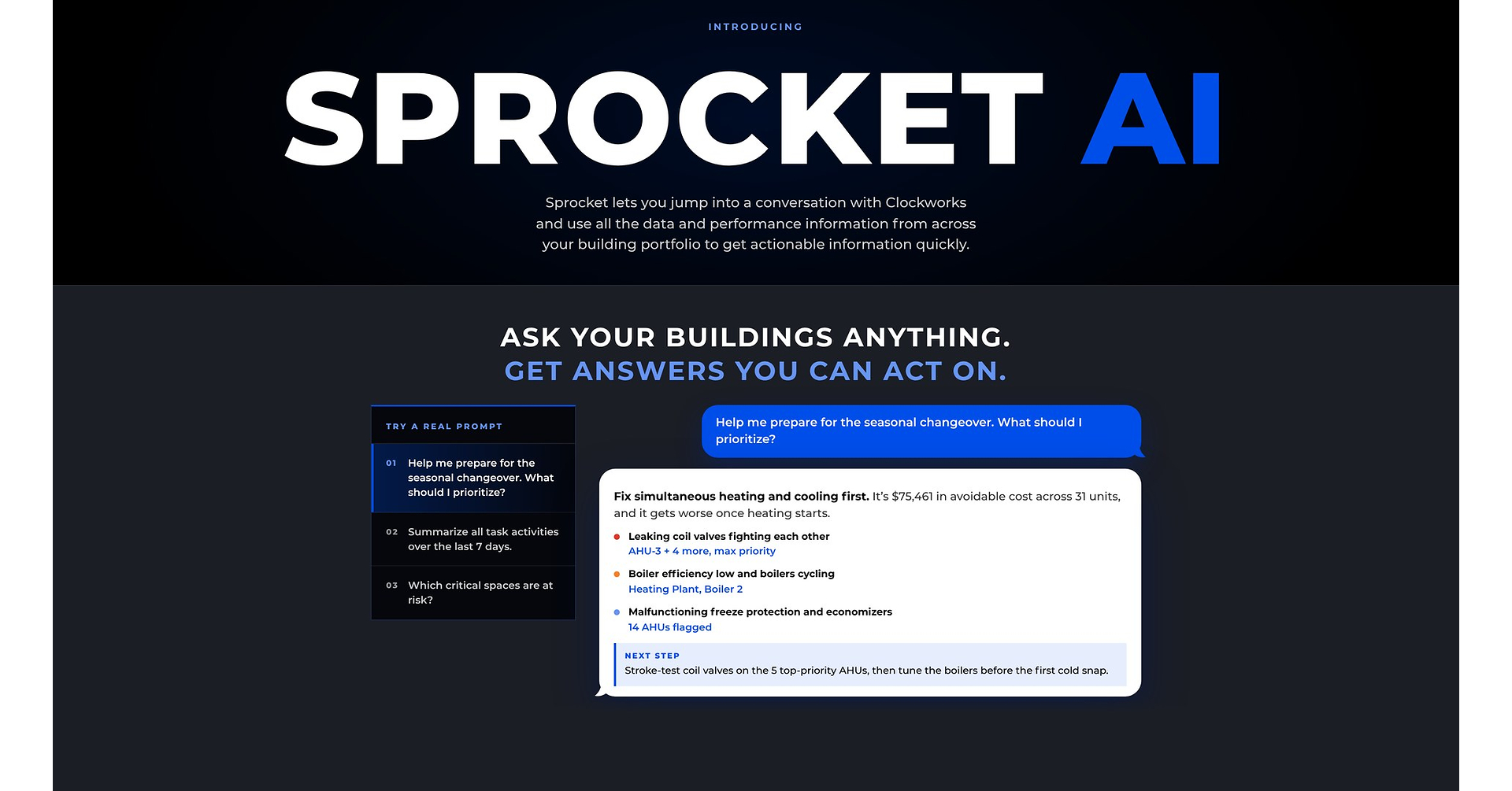 Clockworks Analytics Reveals Sprocket AI Chat: Ask Your Buildings Anything