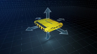 SSI  Pallet Roaming Shuttle features four-way movement, offering flexibility in pallet storage and handling for greater flexibility. 