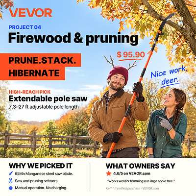 VEVOR Power Picks: Fall Edition —— Firewood & Pruning VEVOR Power Picks: Fall Edition —— Firewood & Pruning