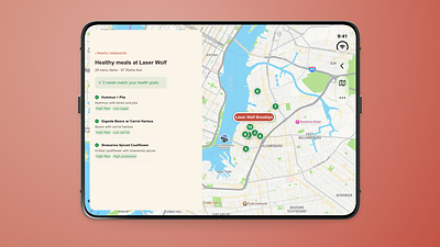 Find healthy meals near you, on the unfolded state.