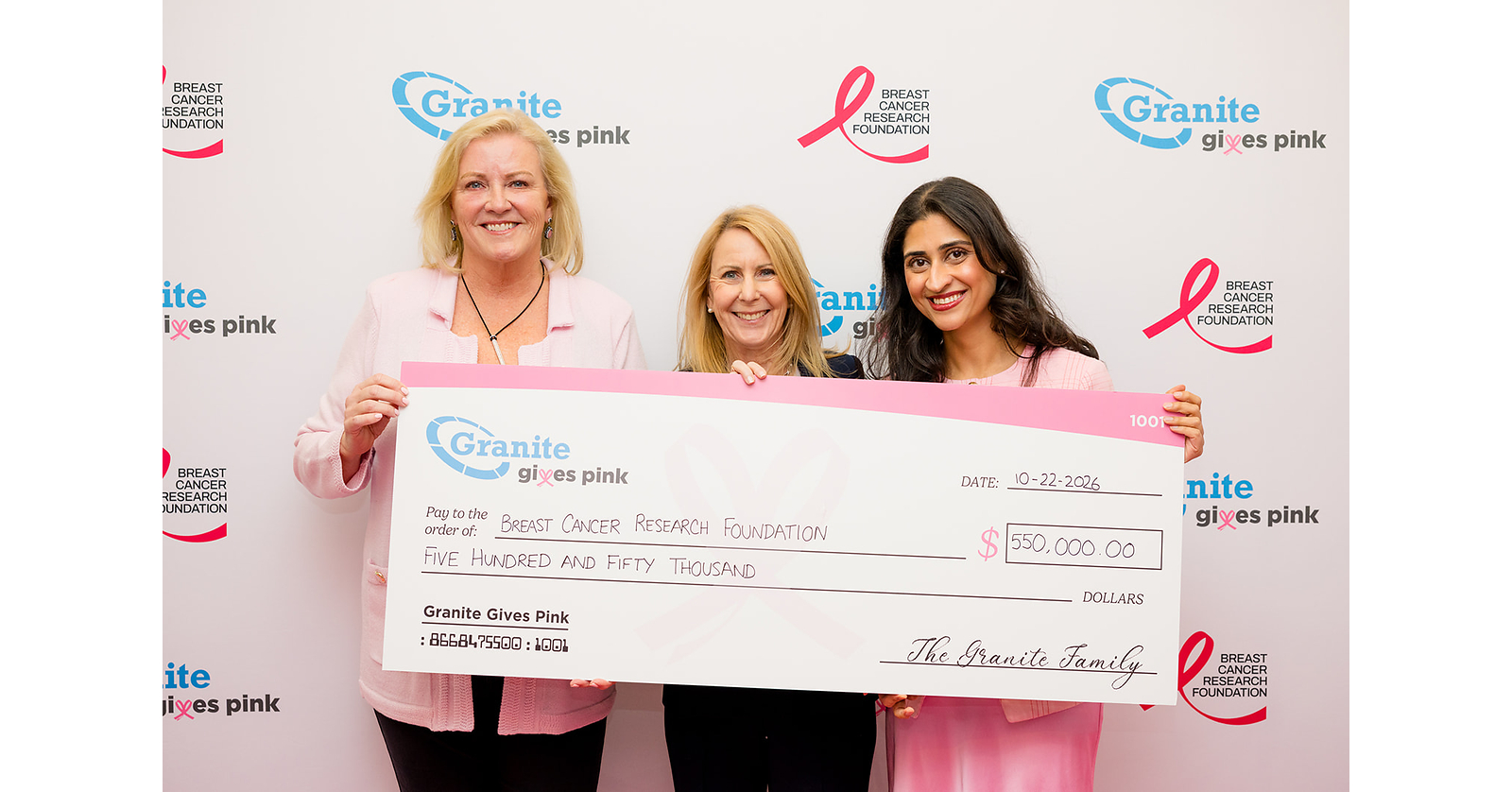'Granite Gives Pink' Raises $583K for Breast Cancer Research Foundation